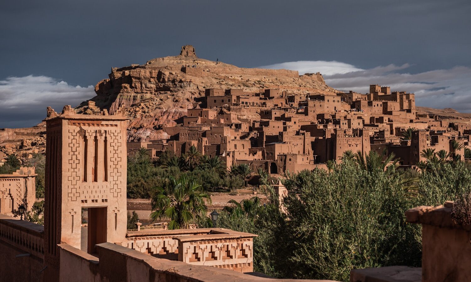 A view of a village in the desert