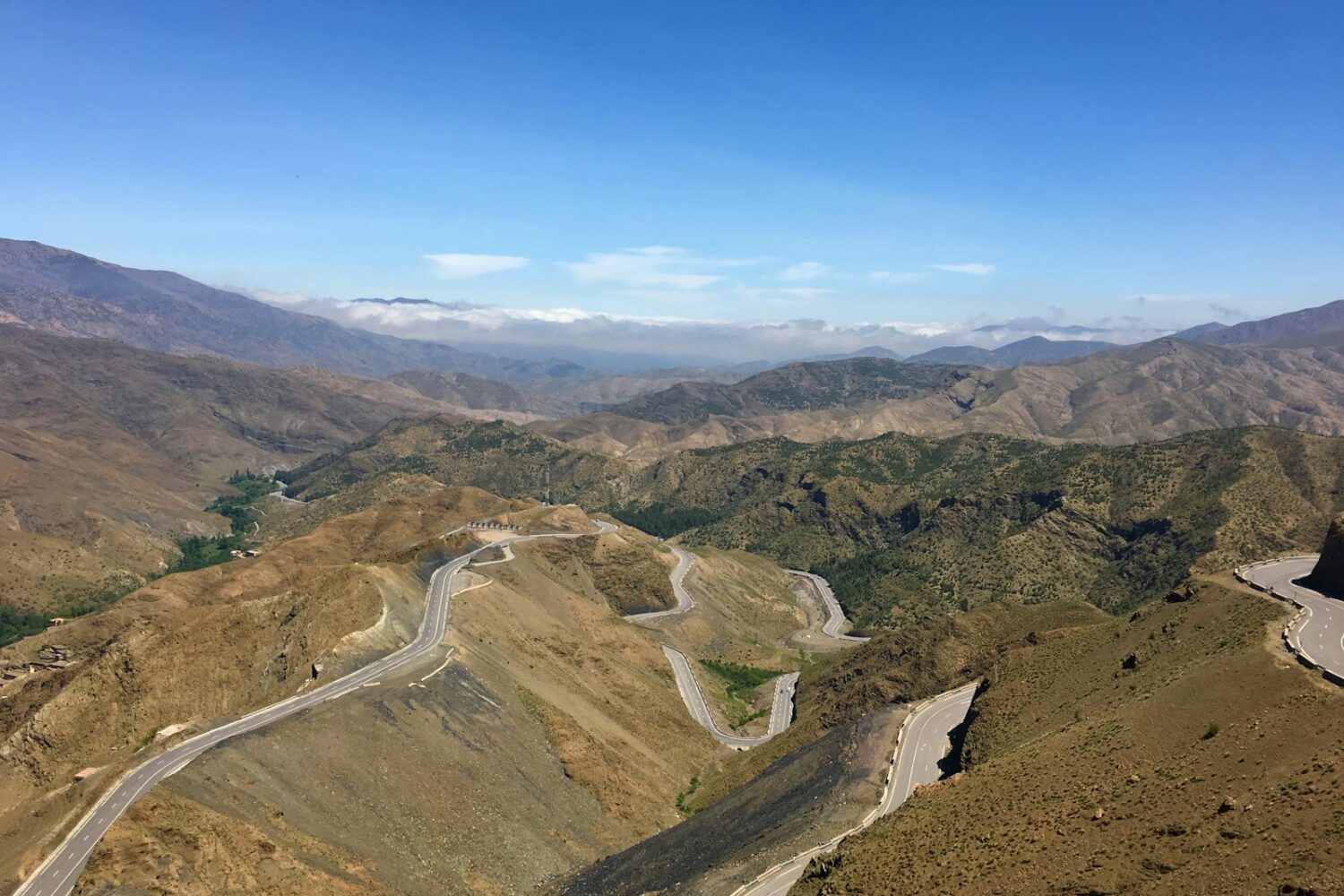 areal view mountain and road